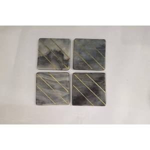 Sous-verres en marbre Nouveau style cadeau de sous-verre en céramique vierge sous-verre en marbre personnalisé pierre et incrustation de métal chez Star Crafts India - Product Image 3