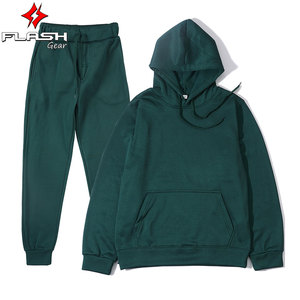 Ensemble de vêtements de sport décontractés d'hiver pour hommes, survêtement respirant en polaire de couleur unie avec pull à capuche, pantalon de survêtement Streetwear Jogger - Product Image 6