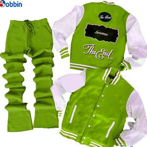 Ensemble de survêtement de baseball classique XXL de haute qualité, logo personnalisé, sweat-shirts à capuche et pantalons pour hommes, patchwork, pour le jogging, les sports - Product Image 6