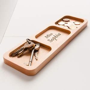 Plateau à stylos et à clés en bois massif |   Finition artisanale raffinée |   Vente en gros directe d'usine - Product Image 1