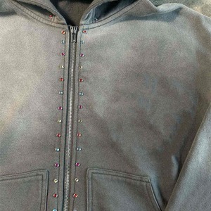 Sudadera con Capucha de Mezcla de Algodón de la Mejor Calidad, Personalizable con Pedrería, para Hombre, Corte Cuadrado, con Cierre, Estilo Desgastado por el Sol, Gruesa - Product Image 5