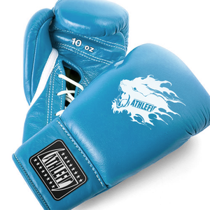 Guantes de boxeo de cuero de alta calidad con logotipo personalizado, tamaños de 8oz y 12oz, guantes de entrenamiento profesional con empuñaduras para exteriores - Product Image 1