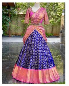 Boutique de diseño indio tradicional Kanjiveram seda Lehenga exclusivo nupcial Ropa Étnica boda Festival Lehenga Choli mujeres - Product Image 6