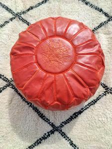 Pouf de sol moderne de luxe en cuir véritable, ottoman pliable, design artisanal, écologique, léger pour la décoration intérieure, utilisation en chambre à coucher - Product Image 2