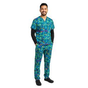 Ensemble de blouses médicales pour hommes, personnalisable, facile d'entretien, durable, haut à col en V et pantalon, uniforme médical confortable pour clinique et hôpital - Product Image 5