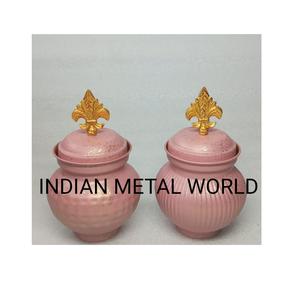 Juego de 3 tarros de frutas secas de metal, diseño antiguo, contenedor de frutas secas de alta calidad para mesa, tarro decorativo de frutas secas al mejor precio - Product Image 4