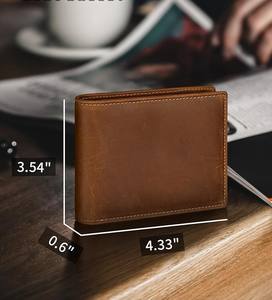 Portefeuille court léger en cuir PU véritable à la mode pour hommes avec fermeture à pli Offre Spéciale - Product Image 2