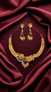 Vente en gros de boucles d'oreilles collier en plaqué or 22 ct haut de gamme conçues pour femmes ensemble de boucles d'oreilles collier bijoux - Product Image 3