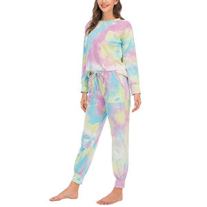 Ropa de mujer de talla grande, conjunto de 2 piezas de alta moda para mujer, conjunto de chándal para correr con tinte de corbata - Product Image 2