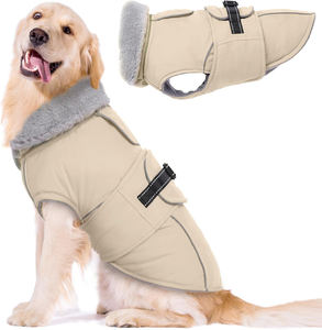 Abrigos Cálidos de Invierno para Perros con Orificio para Arnés, Forro Polar Impermeable, Ropa para Perros para Clima Frío, Abrigo para Mascotas con Cuello Afelpado - Product Image 1