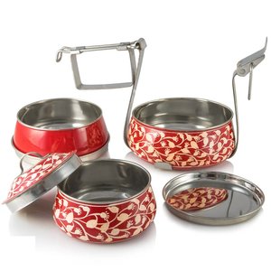 Fiambrera Tiffin King International de acero inoxidable 304 a prueba de fugas doble con aislamiento de tornillo de 2/3/4 capas para embalaje de alimentos - Product Image 2