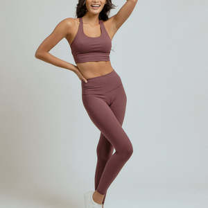Best Selling <b>Women</b> Yoga Set Premium Quality Gym Fitness Wear 2-Piece <b>Legging</b> <b>Short</b> Solid Casual Canvas Skinny - Product Image 3