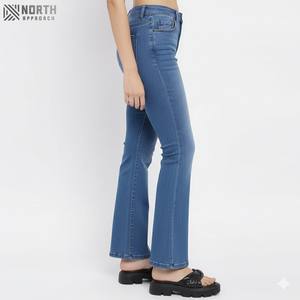 Best Article Factory Price Attractive Look <b>Women</b> <b>Jeans</b> Pant Breathable Top Selling Quick Dry Industry Trending <b>Women</b> Flared <b>Jean</b> - Product Image 2
