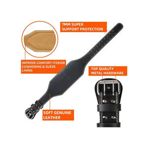 Ceinture d'haltérophilie en cuir de qualité supérieure/Ceinture d'haltérophilie à double dents avec logo personnalisé et ceintures de levage de couleur personnalisée - Product Image 5