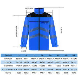 ANSI Class 3 High Visibility Safety <b>Work</b> Jacket <b>Waterproof</b> Breathable Blue Winter Reflective Jacket with Custom Logo - Product Image 6