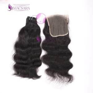Vente en gros de paquets de cheveux vietnamiens bruts de haute qualité extensions de cheveux à fermeture à lacet pour la fabrication de perruque vague naturelle couleur noire - Product Image 4