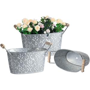 Jardinières galvanisées foncées de qualité supérieure Jardinières à fleurs Seau pour décoration intérieure et extérieure Jardinières à usage - Product Image 5