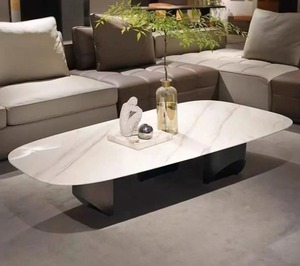 Table minimaliste moderne en marbre Base en bois Design minimaliste élégant et élégant Idéal pour la maison, le bureau ou le salon de l'Inde - Product Image 3