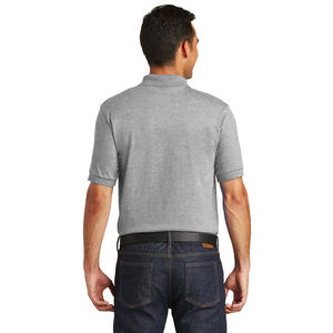 POLO PIQUE EN COTON LOURD AVEC POCHE Polo Gris-Poche mouchetée À 9XL Polo de qualité avec une poche - Product Image 3