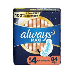 Cheap Always Maxi Overnight <b>Pads</b> with Wings Size 4 Soft Comfortable Extra Heavy Absorbency Leak Guard Bulk Sale - Product Image 3