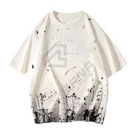 Vente en gros pas cher T-Shirt surdimensionné à épaules tombantes pour hommes T-shirts en coton uni vierge à séchage rapide respirant sans col pour adultes