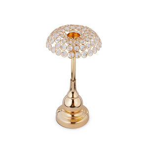 เชิงเทียนทีไลท์ในร่มทำจากโลหะและคริสตัลสำหรับตกแต่งงานแต่งงาน - Product Image 3