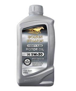 Lubricante Automotriz Golden Stallion, Mezcla Sintética Antidesgaste, Aceite de Motor SAE 5W-30, Paquete de 6, 1 Cuarto de Galón - Product Image 1