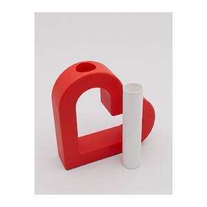 Vase décoratif Moderinna en plastique imprimé en 3D avec motif cœur - Support polyvalent moderne pour papeterie, idéal pour remise de diplôme et mariage (lot de 2) - Product Image 3