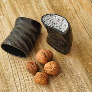 Luxury Horn Tumbler Made of Natural Buffalo and Ox Horn <b>Shot</b> <b>Glasses</b> With Wooden Base Authentic Medieval Viking Horn Beer Mugs - Product Image 2