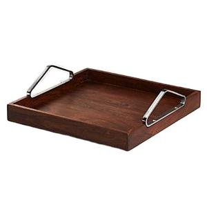 Bandeja cuadrada de madera de Acacia de excelente calidad, diseño grande de bambú, pulido transparente, hogar, cocina, bandeja de servicio multiusos, diseño más nuevo - Product Image 2