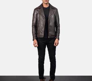แจ็กเก็ตหนังสำหรับผู้ชายแบบเปิดลงปกคอเสื้อแจ็กเก็ตสไตล์สลิมสำหรับผู้ชาย - Product Image 6