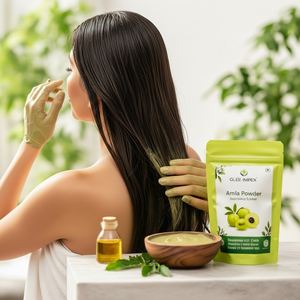 Polvo de Amla Cosmético Premium Glee Impex 50g, Lavable, para el Crecimiento del Cabello, Grado Cosmético, Verde, Suministro al por Mayor a Granel, Empaque Personalizado - Product Image 4