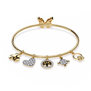 Fabulous 18K Gold Lab Grown Diamond Fashion Charm <b>Bracelet</b> - Product Image 5