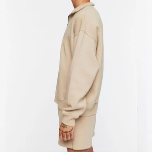 Fait sur mesure 100% coton 400 GSM automne et hiver grande taille pull décontracté demi-fermeture éclair sweat Streetwear sweat surdimensionné - Product Image 2