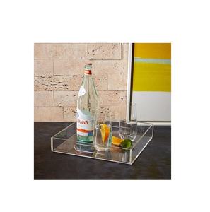 Plateau de service en acrylique avec 1 poignée, plateau en acrylique blanc personnalisé, couvercle de plateau en acrylique, poignée en laiton et vente chaude - Product Image 4