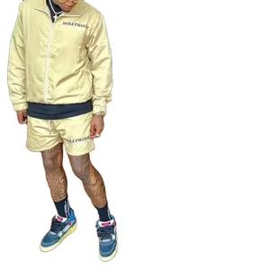 Conjunto Deportivo de Dos Piezas con Cremallera, Transpirable, para Invierno, Directo de Fábrica, Chaqueta Cortavientos de Algodón Sólido con Logotipo Bordado, Conjunto Deportivo de Satén de Secado Rápido - Product Image 6