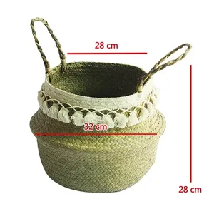 Handmade Flowers <b>Plants</b> <b>Pot</b> Seagrass <b>Basket</b> Woven Hanging <b>Baskets</b> Wall Decor Hanging Flower <b>Plant</b> <b>Pot</b> Planter New Products 2025 - Product Image 1