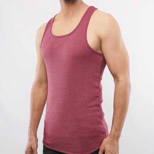 Camiseta sin mangas de gimnasio de 100% algodón al por mayor para hombre diseño personalizado Con parte inferior suave sin mangas de talla grande camiseta sin mangas en blanco de alta calidad - Product Image 4