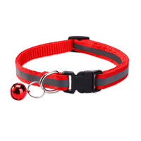 Collier Réfléchissant Écologique de Luxe pour Chat et Chien avec Clochette, Fermeture à Bouton de Sécurité Réglable, Métal Solide, Accessoires pour Petits Animaux, Vente en Gros