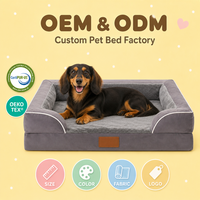Ensemble de lits pour animaux de compagnie en éponge orthopédique en velours écologique, multi-packs personnalisés, pour chats et chiens, couleurs assorties, vente en gros