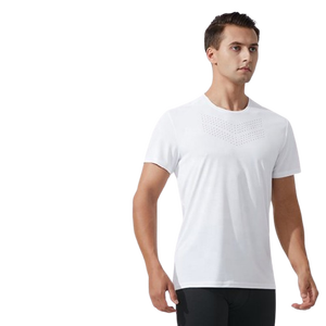 Camiseta de verano de secado rápido para entrenamiento al aire libre, ropa de gimnasio de cuello redondo, de manga corta Camiseta deportiva para hombre, cuello redondo deportivo - Product Image 5