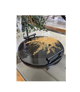 Plateaux décoratifs en résine avec motifs métalliques et végétaux pour une décoration intérieure élégante et une utilisation moderne sur table à manger - Product Image 1