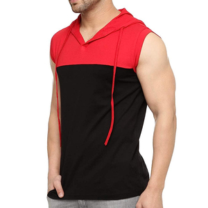 Sweat à capuche en coton polaire léger et à séchage rapide sans manches avec logo imprimé personnalisé pour l'hiver pour hommes - Product Image 2