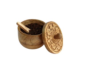 Caja de Madera Natural para Sal y Especias, Ecológica y Duradera, Tamaño y Forma Personalizables, Mantiene la Sal Al Alcance para Cocinar - Product Image 1