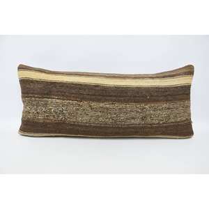 หมอนขนสัตว์ลายขวางสีน้ำตาล16X36นิ้วแบบเรียบง่ายทอลายวินเทจพิมพ์ลายสี่เหลี่ยมสำหรับโซฟาห้องนั่งเล่น18x18คริสต์มาส - Product Image 1