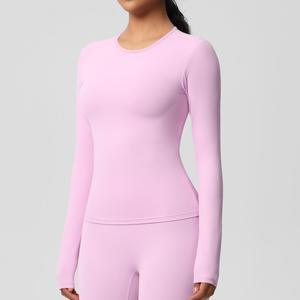 Women's Seamless Long Sleeve V-neck <b>Bodysuit</b> Letter Pattern Compression Top Breathable Quick Dry Eco-Friendly Waterproof - Product Image 2
