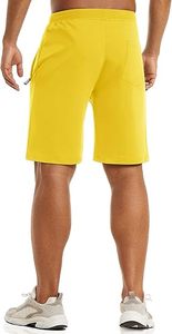 Pantalones cortos para hombre con cintura elástica y diseño de bolsillo adecuados para gimnasio o estilo al aire libre - Product Image 3