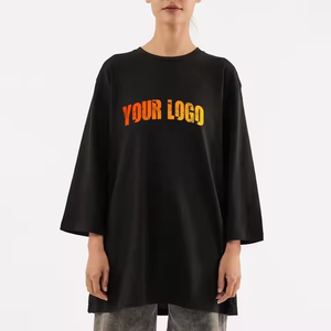 Vente en gros T-shirt en microfibre à logo personnalisé grande taille en coton surdimensionné lourd avec fermeture à glissière bon fabricant OEM - Product Image 1