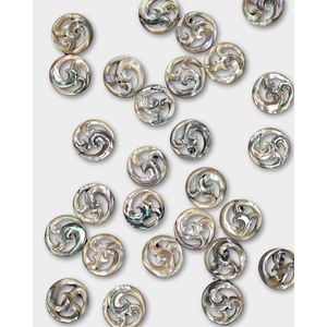 Composants et accessoires de bijouterie en nacre filigranée ronde - Product Image 4