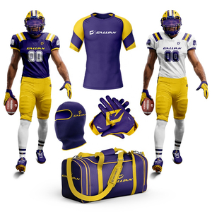 Diseño personalizado 100% poliéster transpirable tela de manga corta uniformes de fútbol americano Teamwear Jersey conjuntos para sublimación - Product Image 2